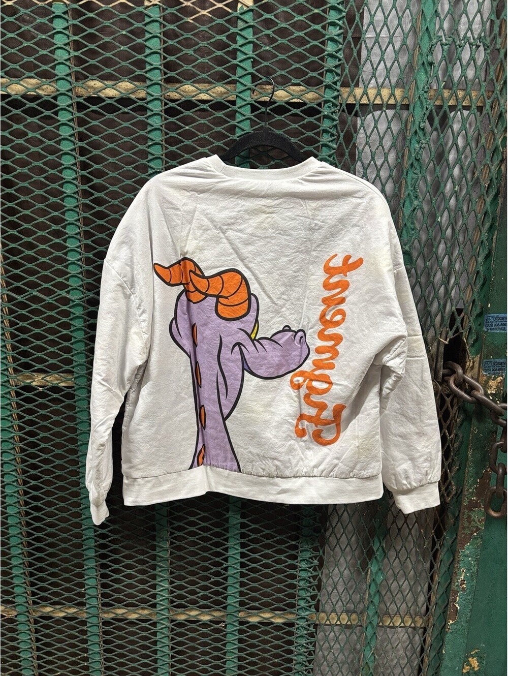 Disney Parks Figment Dragon Sweatshirt Reversible Medium Large Oversized VTG - Picture 3 of 6